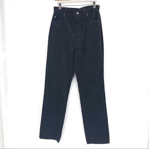 Lee Size 14  Corduroy High Waisted  Blac k Straight Leg Mom Jeans - Picture 1 of 9